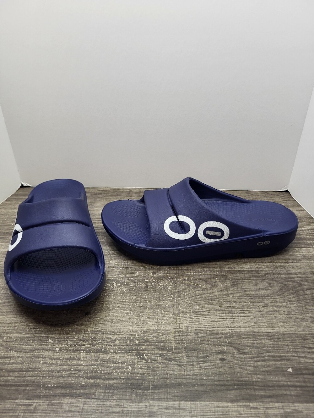 Oofos OOahh Slide Sandals Blue Women sz 10 Recovery Foam Summer Beach